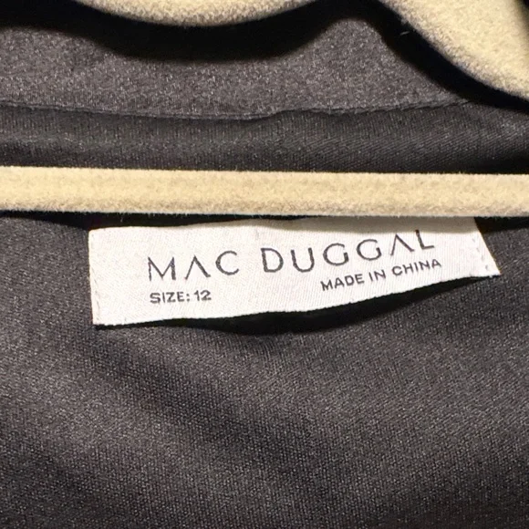 Mac Duggal Wrap Black Satin Lapel Blazer/dress Size 12 - Picture 3 of 7